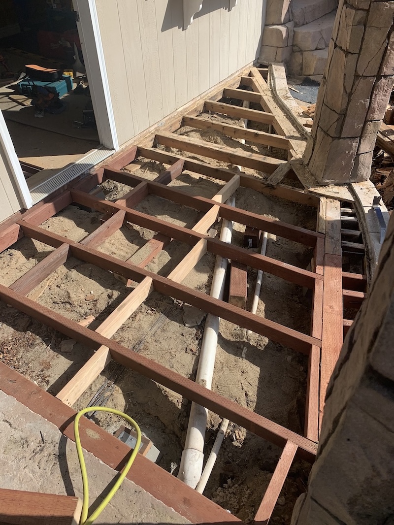 Floor pipe before